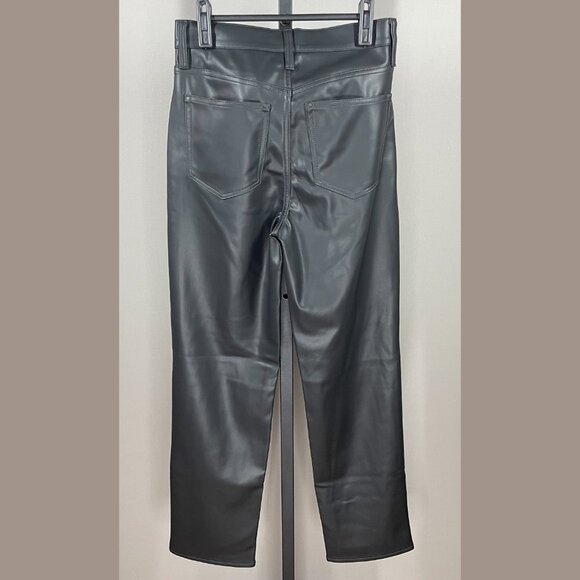 NEW J Crew Pants Womens 26 black faux leather straight leg preppy moto - Picture 7 of 9